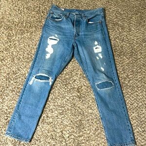 Levi’s 501 distressed jeans